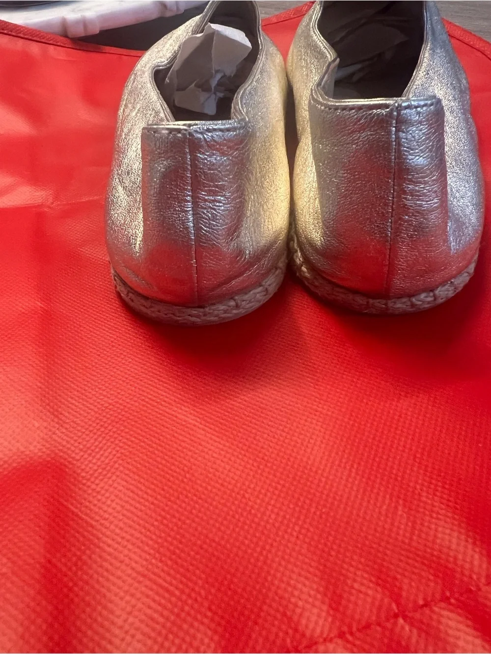 Vince Metallic Gold Slip-On Espadrilles